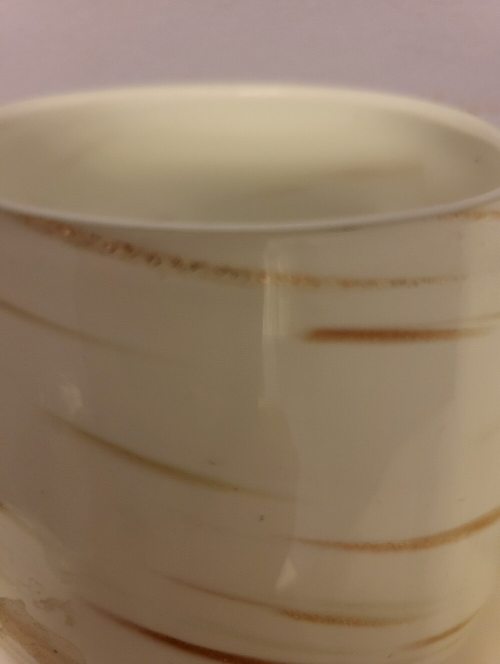 Set of 2 Murano Handblown White Glass Votive Holders with Gold Brushstrokes - Picture 12 of 13